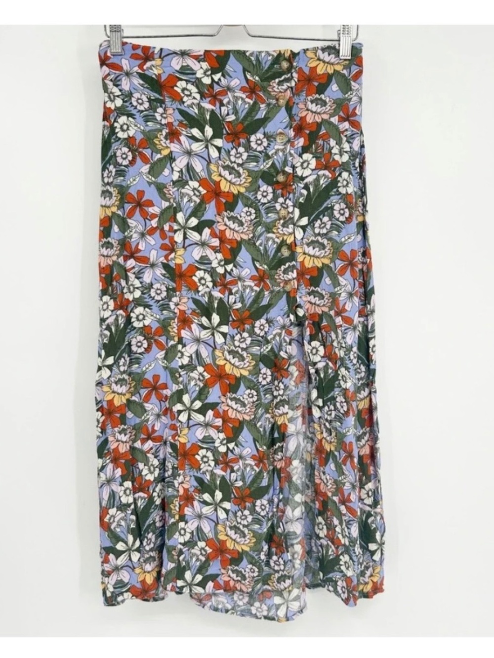 Urban Outfitters UO Cottagecore Floral Slit Button Front Midi Skirt Size‎ M